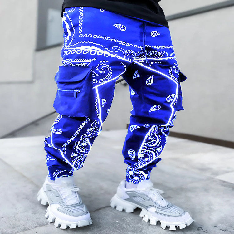 Pantalons d'impression pour hommes enroulés Bloomers Pantalons à large leg Harem Casual