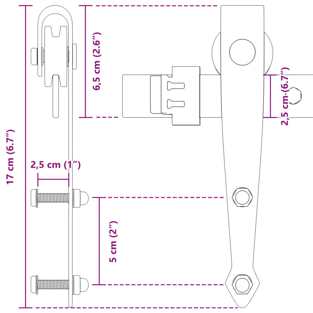 Mini ensemble de fixation de porte coulissante pour portes de cabinet
