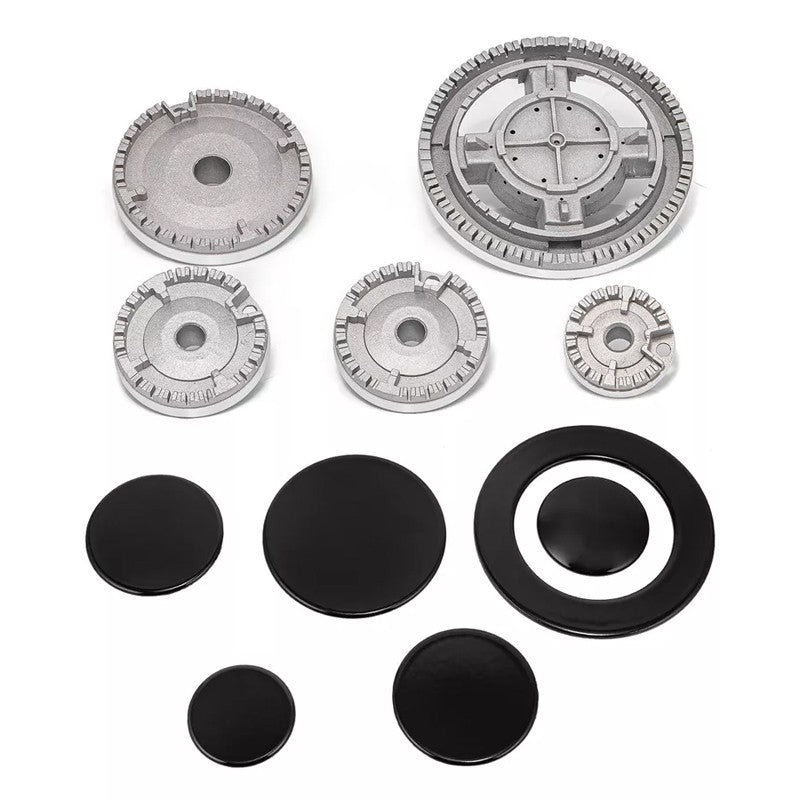 5Pcs Set Cooker Oven Gas Hob Rapid Burner Caps Crown Ring Tops Kit Couverture de flamme