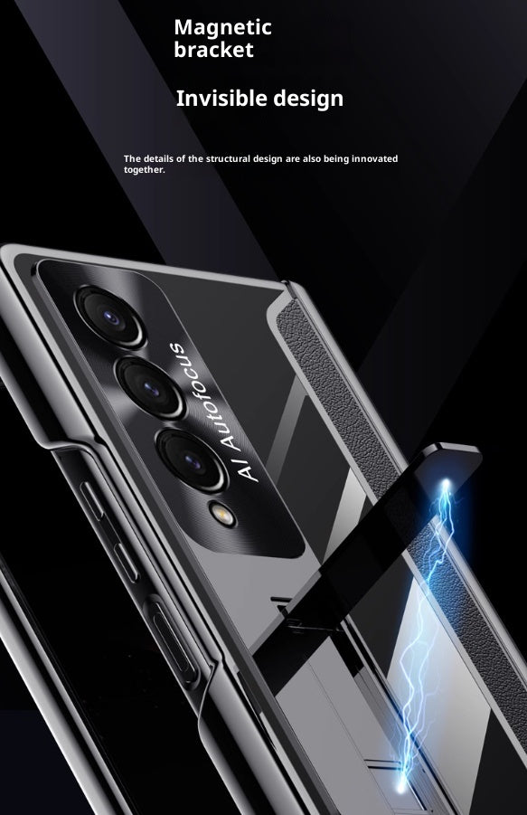 HD Transparent résistant aux éclaboussures avec boîtier de téléphone intégré Bracket Shell Film