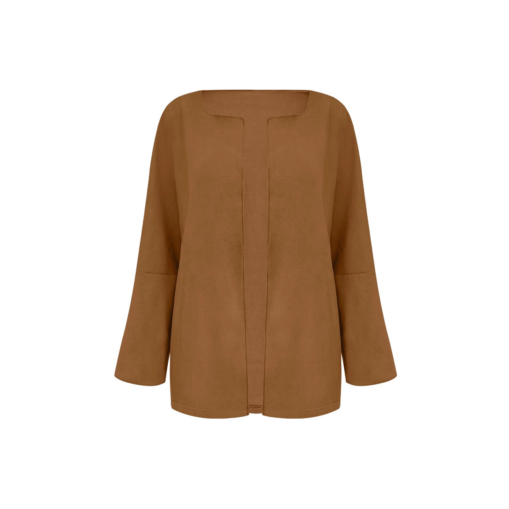 Femmes Ouvert Avant Blazer Veste Lapel Collar 3 4 Manches Casual Loose Solid Couleur Carte courte