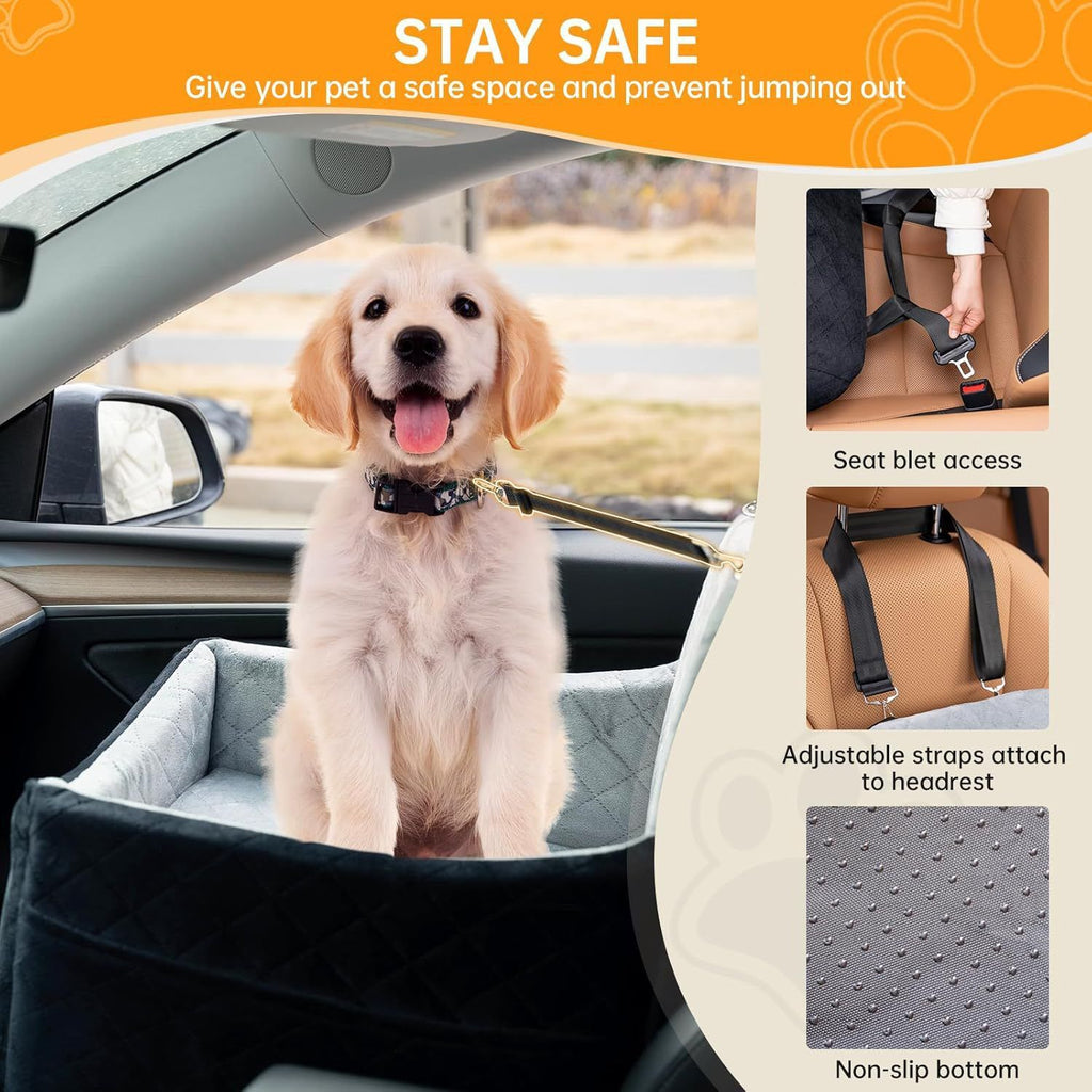 Lit de voiture pour animaux de compagnie pour petits et moyens chiens Coussin doux pour le siège arrière