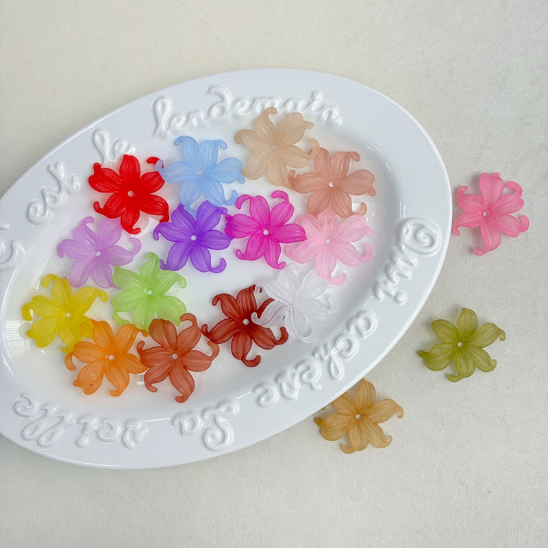 Matte Acrylic Curled Petal Iris Charms