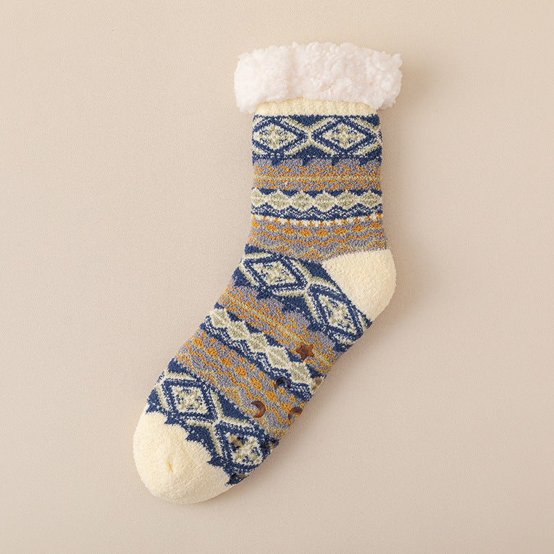 Chaussettes de sol non glissantes en silicone pour agneau épais