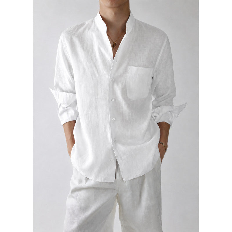 Chemise à manches longues de style rétro homme