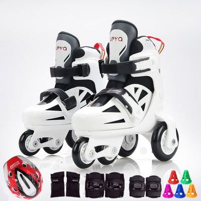 Ensemble complet de patins à roulettes pour enfants à double rangée réglable