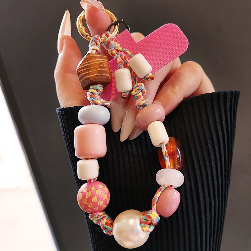 Lanyard de téléphone court polyvalent de forme irrégulière de style rétro