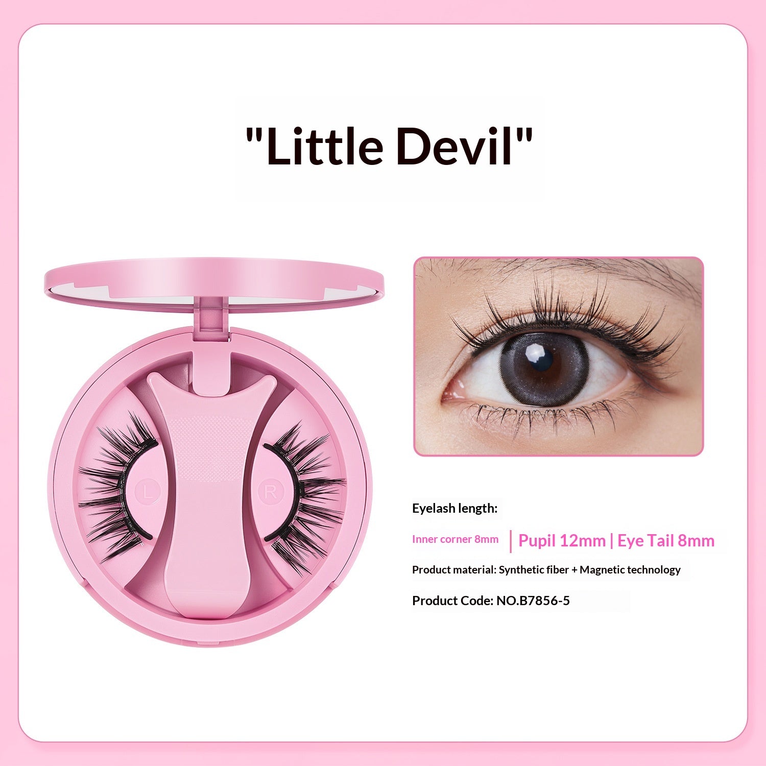 Faux cils magnétiques avec boîtier intégré parfait pour les looks de maquillage euro-américains