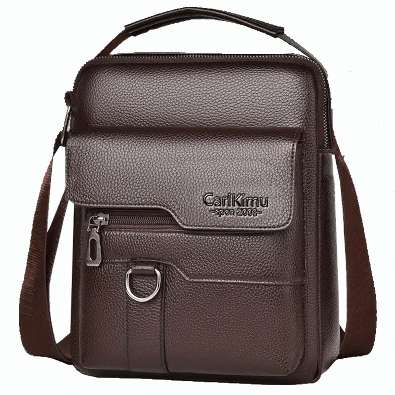 Men's Lychee-Grain Business Commuter Shoulder Bag