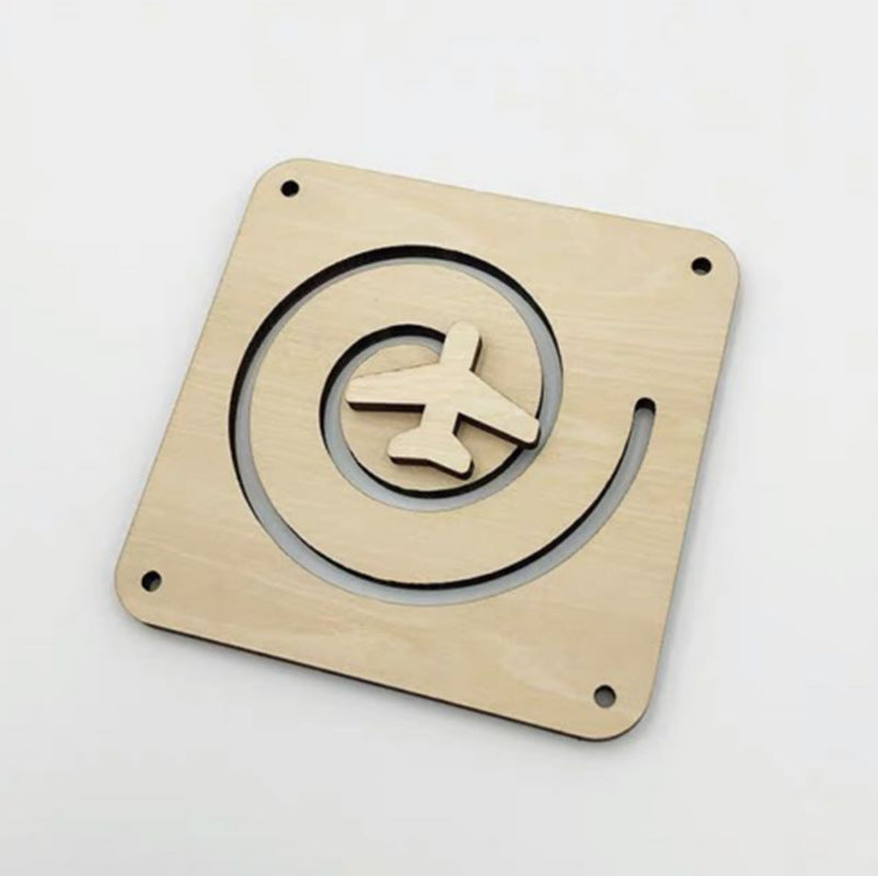 Diy Wood Chip Graffiti Accessoires peints à la main Réveil Horloge Gear Development Intelligence