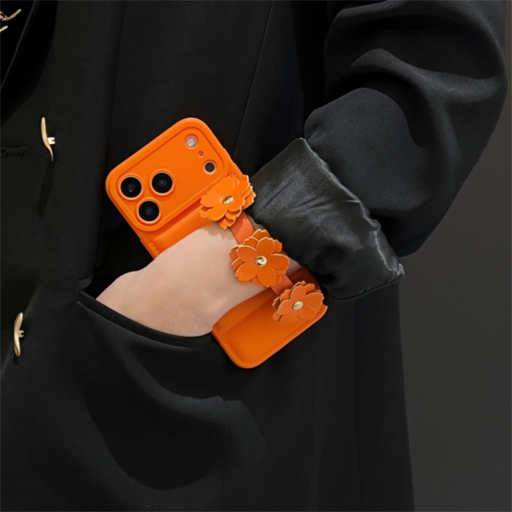 Camellia Buckle Phone Puffer Case