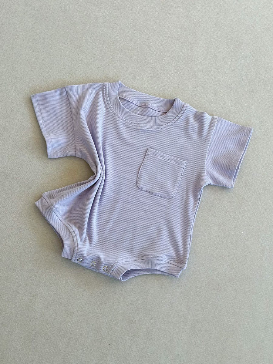 Bébé Été Manche courte Coupe en triangle lisse