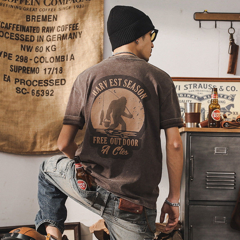 T-shirt d'été à manches courtes rétro pour homme