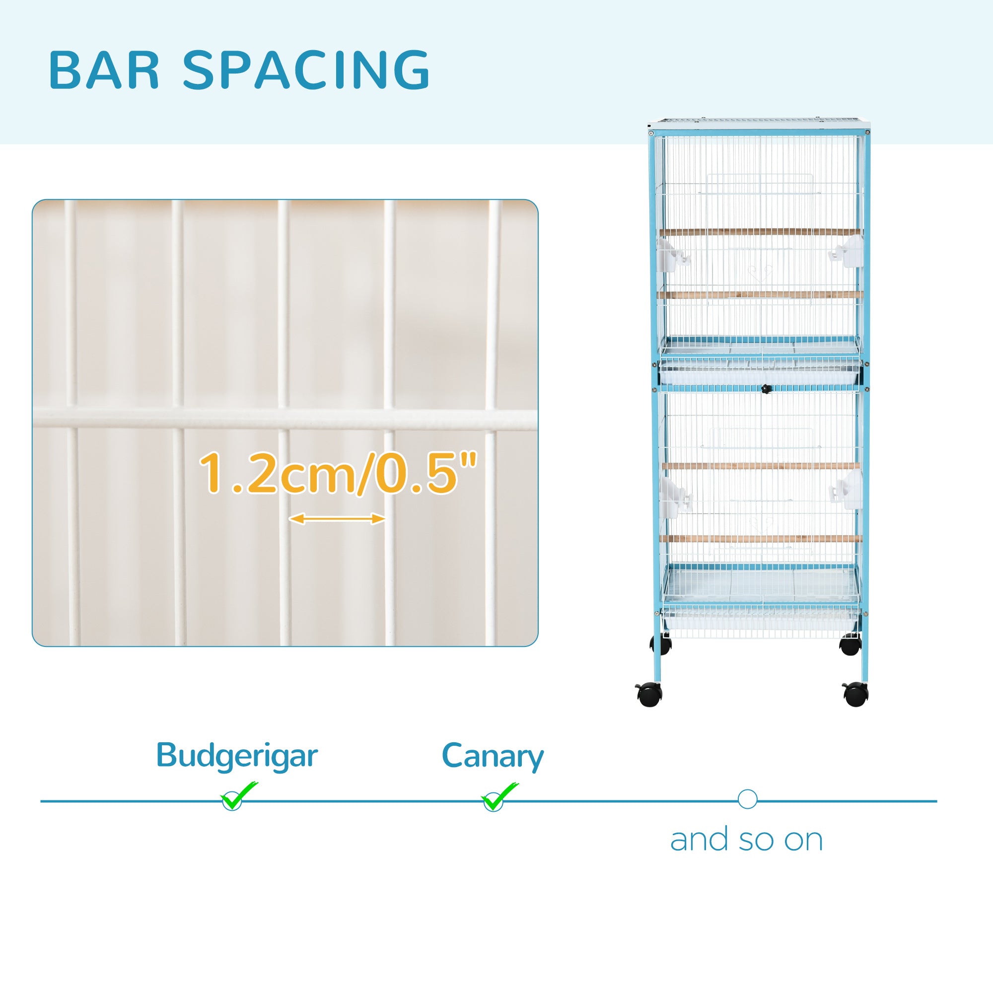 55" 2 En 1 Bird Cage Aviaire Parakeet House pour les nageoires