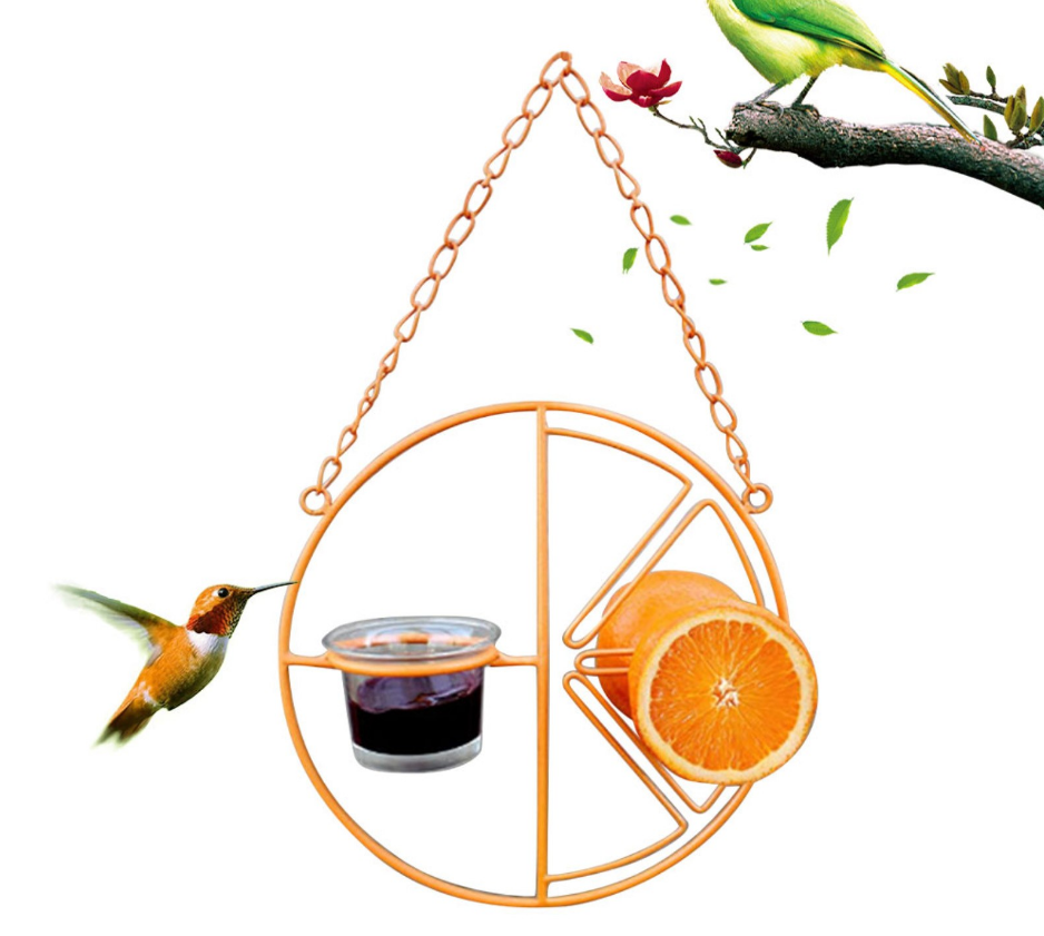 Support métallique suspendu pour l'alimentation extérieure des colibris