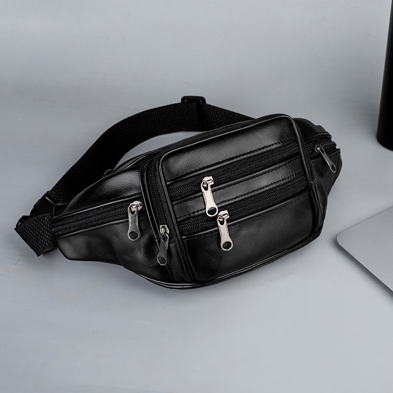 En cuir véritable en cuir Sports Waist Pack pour hommes
