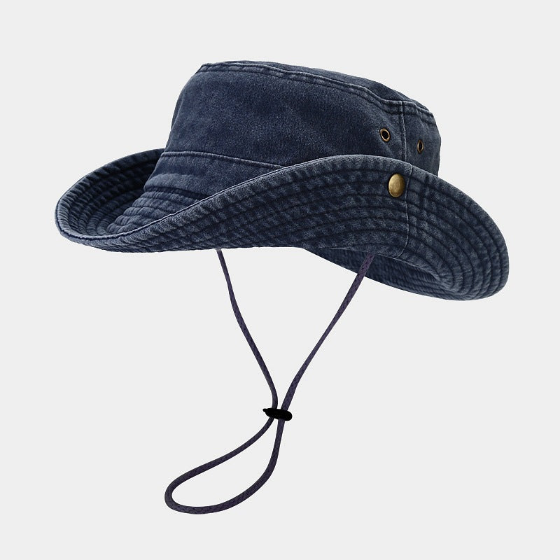 Printemps et été Patchwork Big Brim Lavé Old Fishing Alpine Cap