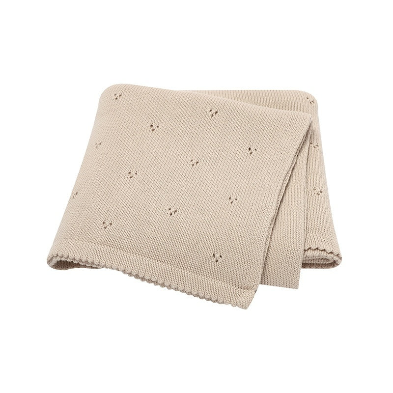 Bébé Garçons et Filles' tricoté Solid Couleur Hollow-out Dot Quilt Quilt