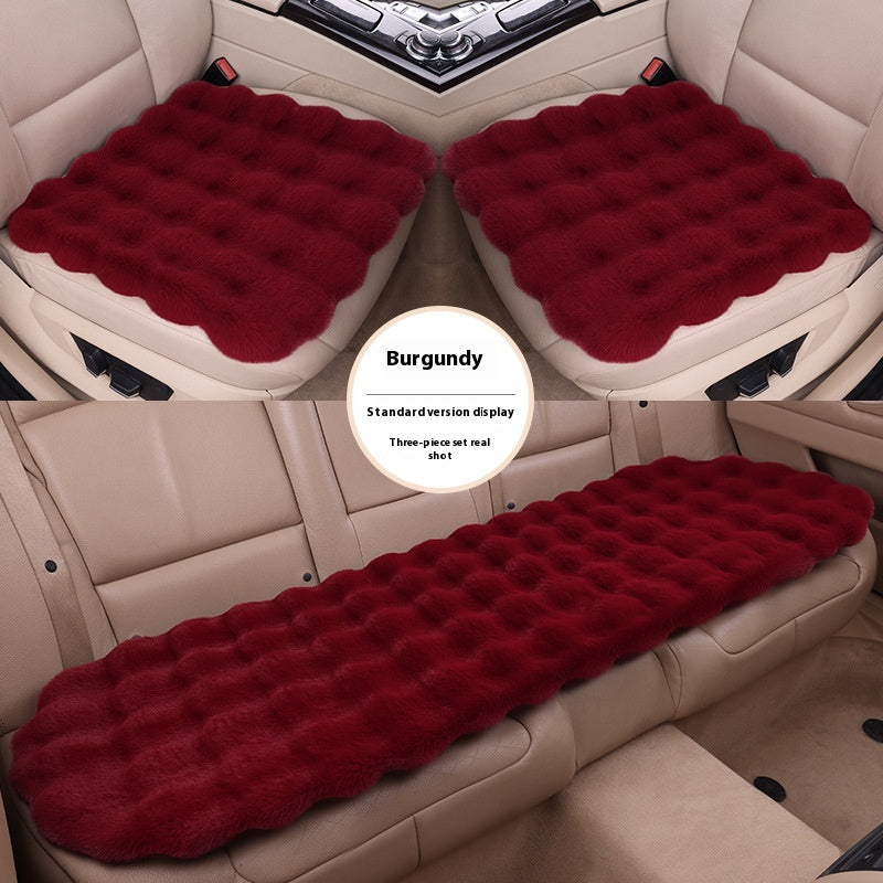 Voiture Coussin Winter Bubble Velvet Lapin en peluche Ensemble de trois pièces sans dossier