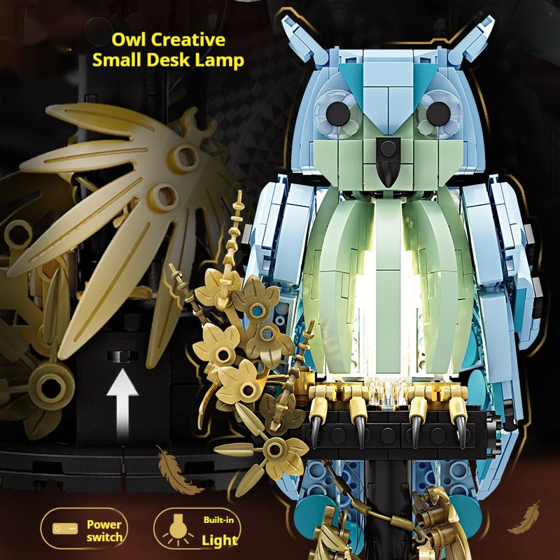 Bâtiment Block Owl lampe de table ornement enfants Assemblage éducatif jouet