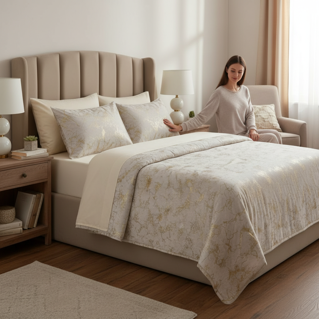 Set de confort de style métallisé 3-Piece Rock Brown Et Roi
