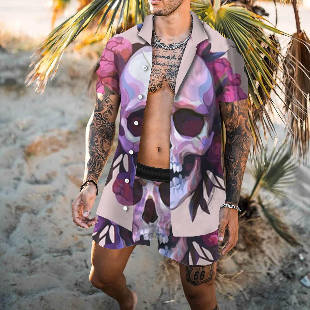 Ensemble de chemise et de shorts pour homme imprimé en 3D