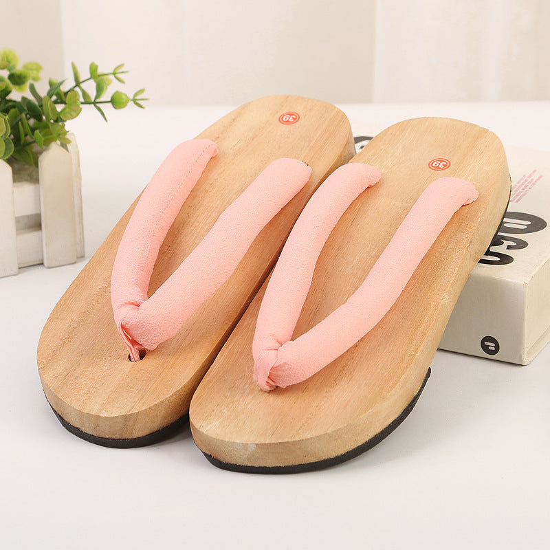 Clogs de bois à haute épaisseur sans glissement de talon d'été