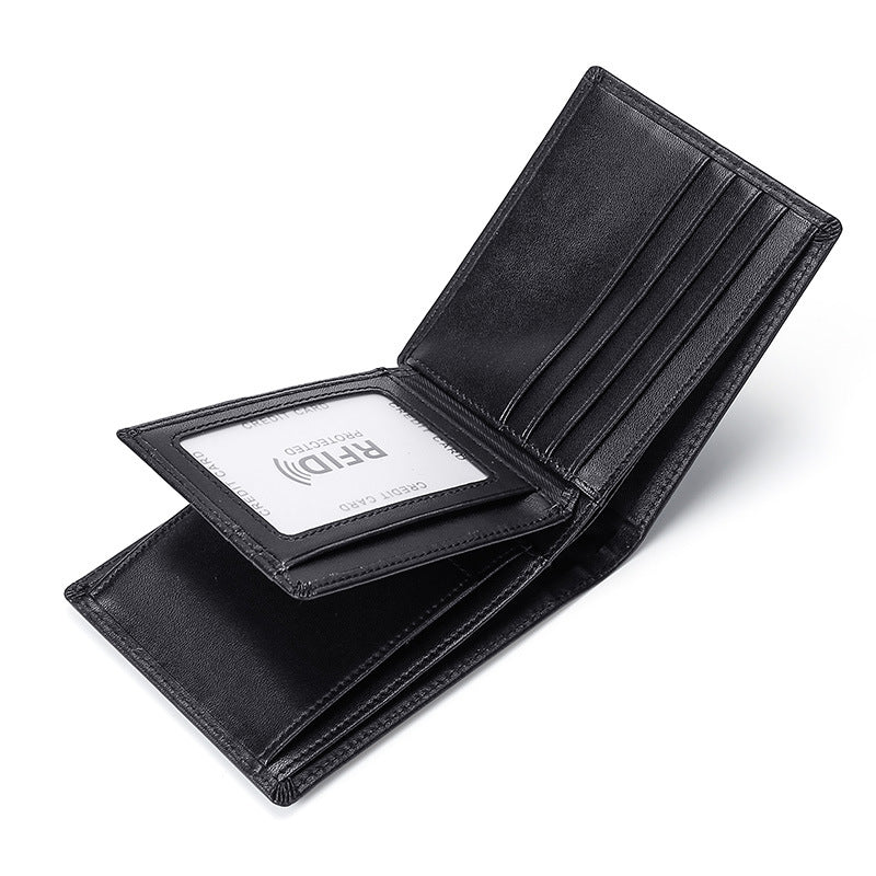 Portefeuille en cuir anti-écrémage RFID multifonctionnel pour hommes