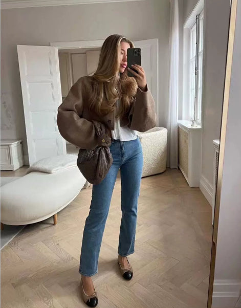 Veste longue manches courte
