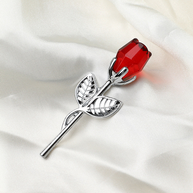 Cadeau de la Saint Valentin à la fleur de rose dorée en cristal