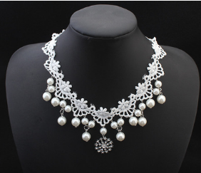 European mode élégant bijoux mariée mariage accessoires collier collier perle ensemble de