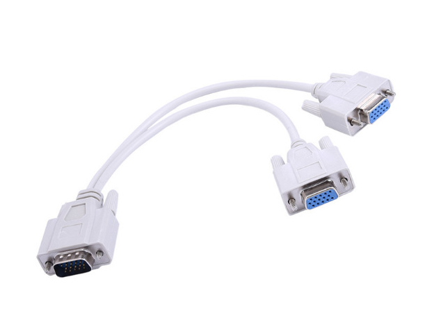 1 mâle VGA à 2 femelle VGA Splitter câble 2 voies VGA SVGA moniteur double vidéo graphique LCD Y