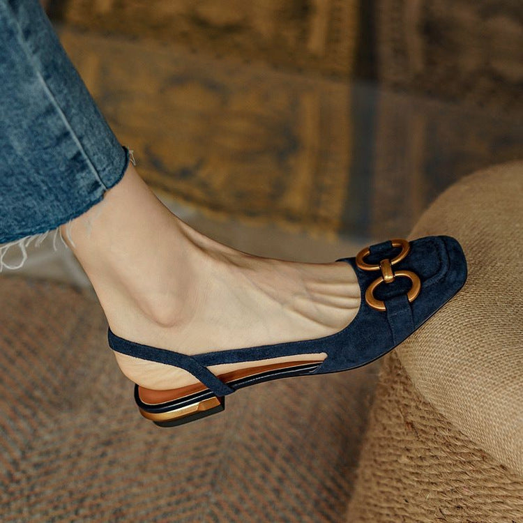 Style Suede Strappy Sandales avec une boucle de cavalière pour femmes