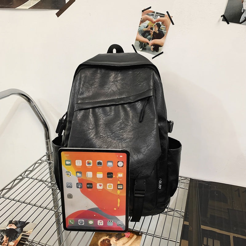 Sac à dos en cuir souple PU imperméable pour hommes