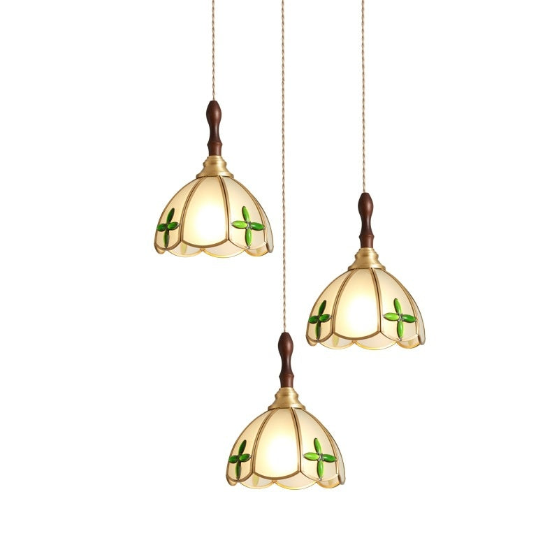 Style américain Vintage Lustre tout-cuivre Petite lumière pendentif
