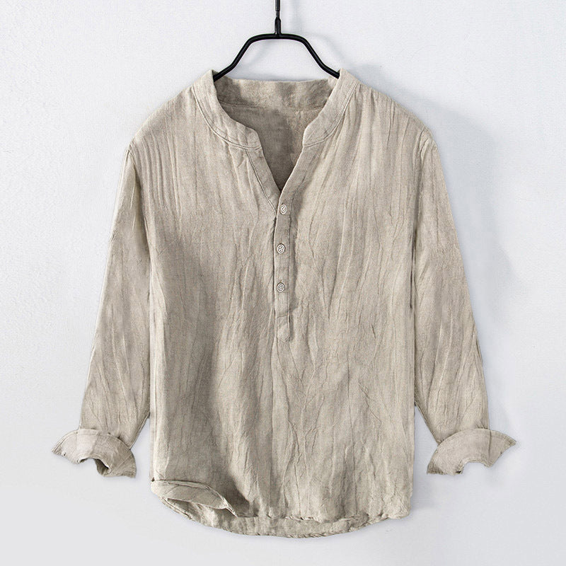 Chemise en coton de couleur solide pour hommes