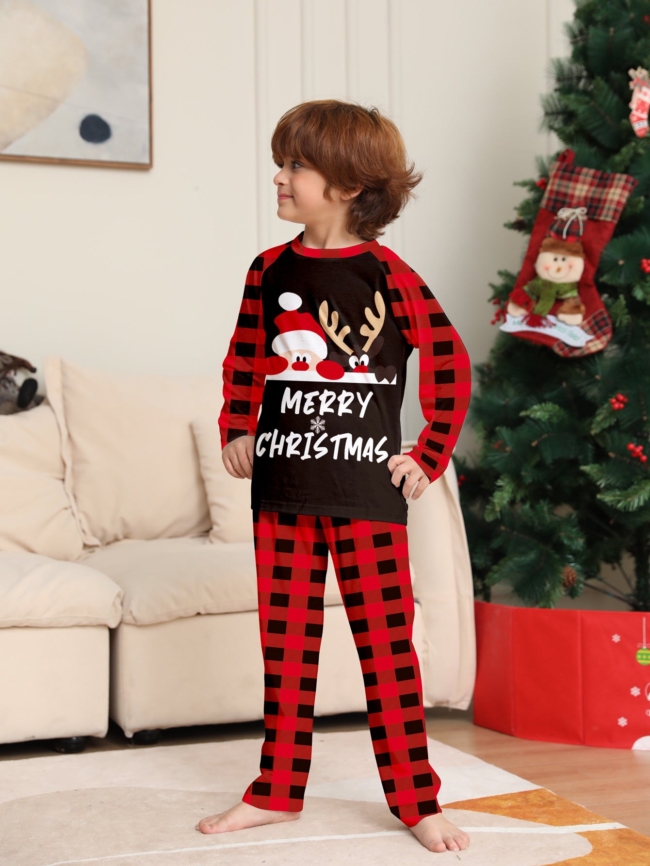 Lettres mignonnes Imprimées Costume parent-enfant de Noël