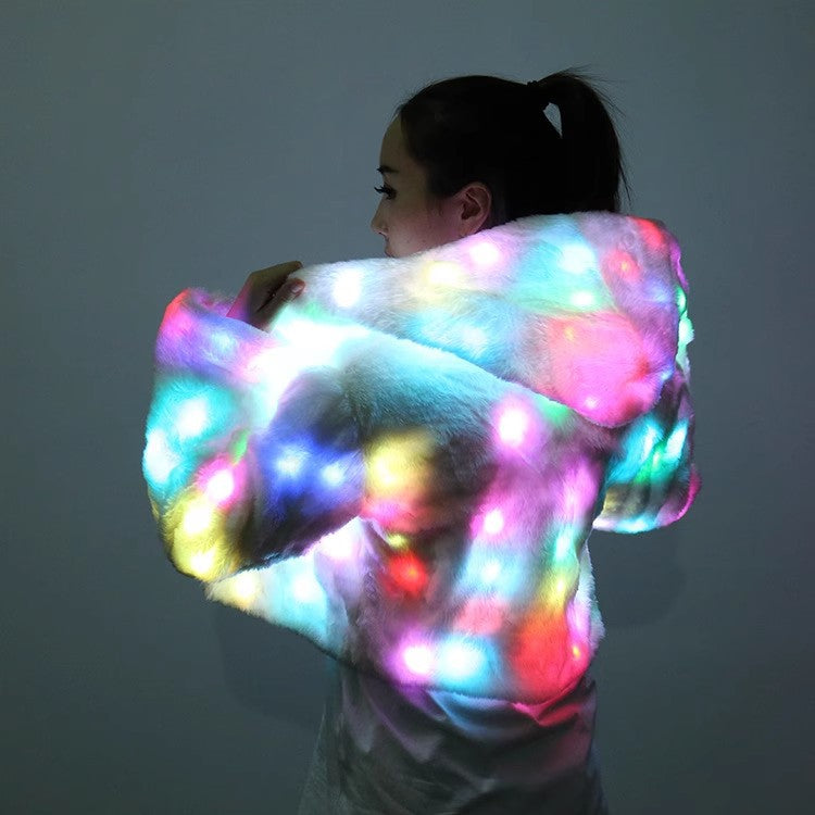 Manteau de fausse fourrure LED
