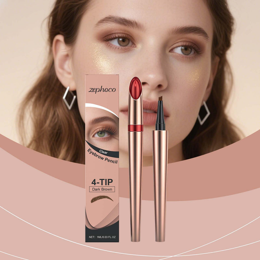 Crayon à quatre branches brun foncé pour la façonnage quotidienne des sourcils