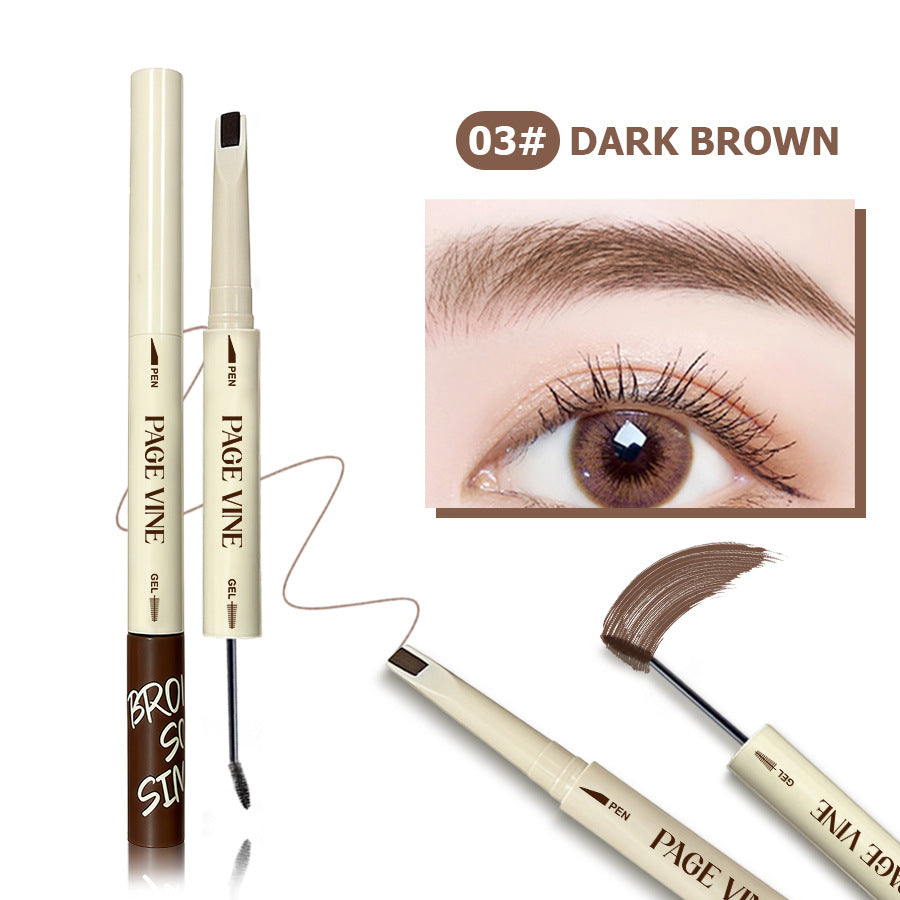 Dual-ended liquid brow mascara brush