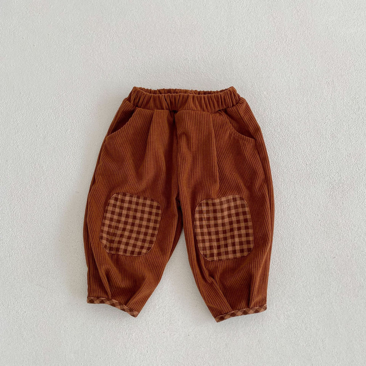Bébé Corduroy Check Pattren Pantalons All-match