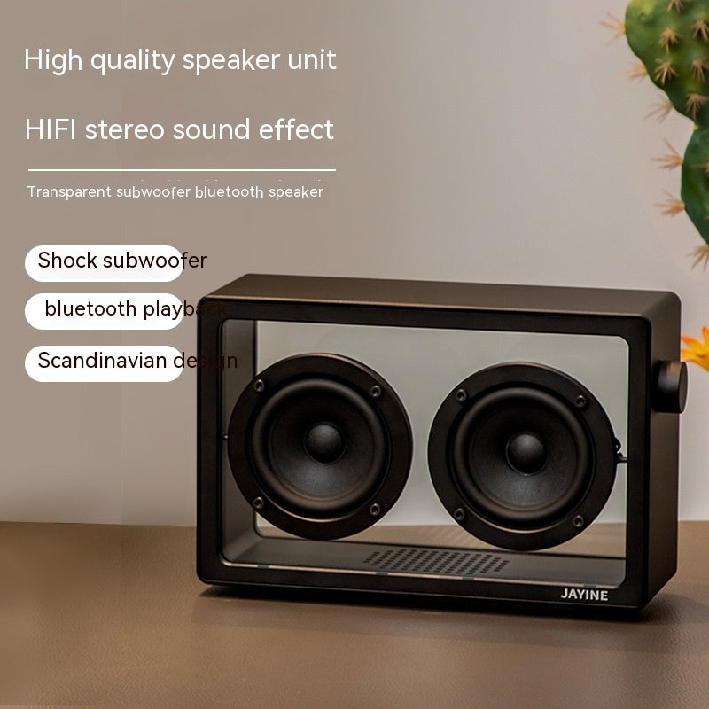 Haut-parleur Bluetooth haute fidélité audio transparent rétro