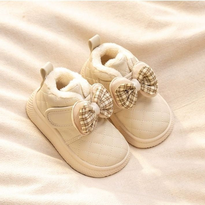 Bébé fille Bottes de neige Velvet Chaussons thermiques Chaussures de coton pour filles
