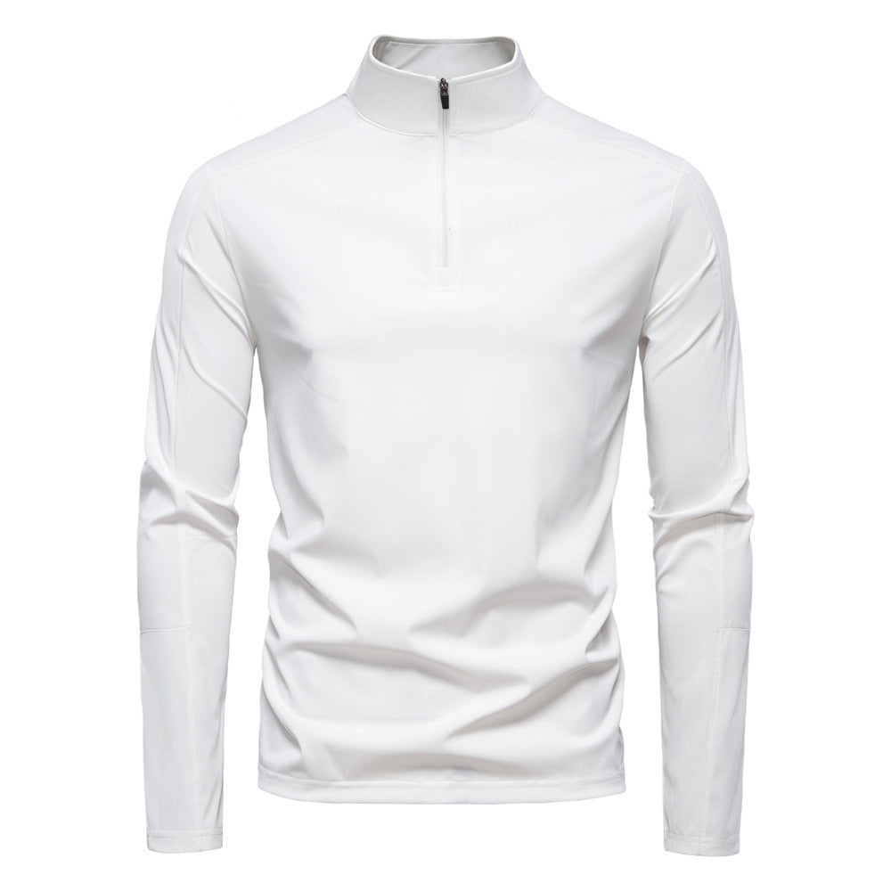 Printemps et été hommes écran solaire UPF100 Base Shirt T-shirt demi-zipper manches longues pour M