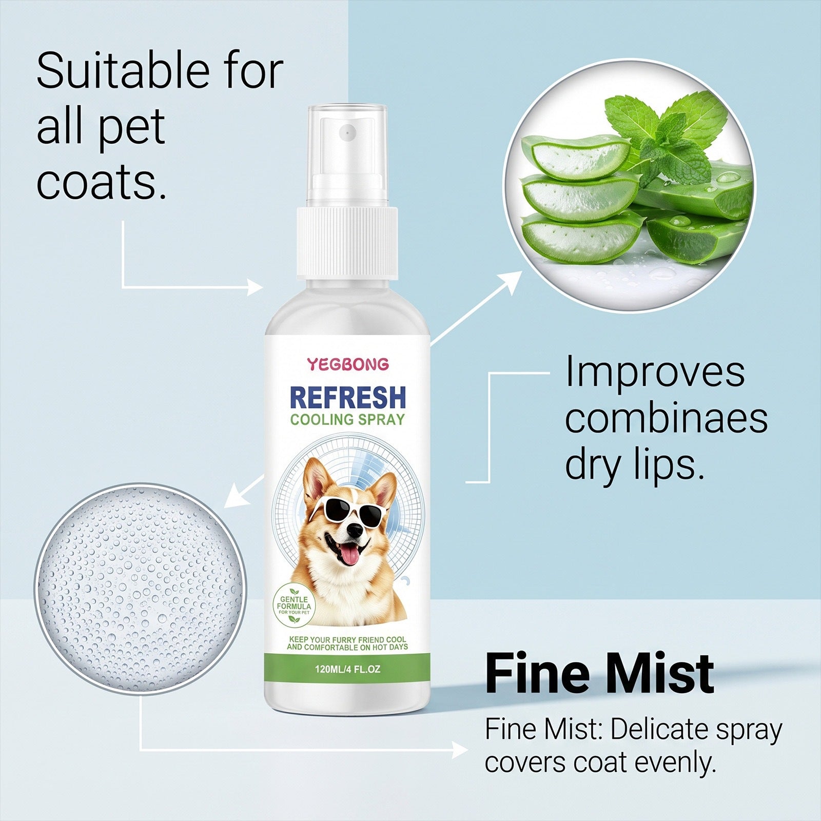 Vaporisateur de refroidissement pour animal de compagnie