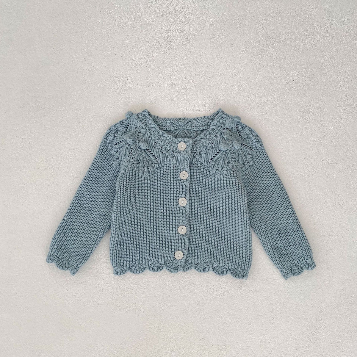 Manteau de cardigan en dentelle tricotée pour bébé