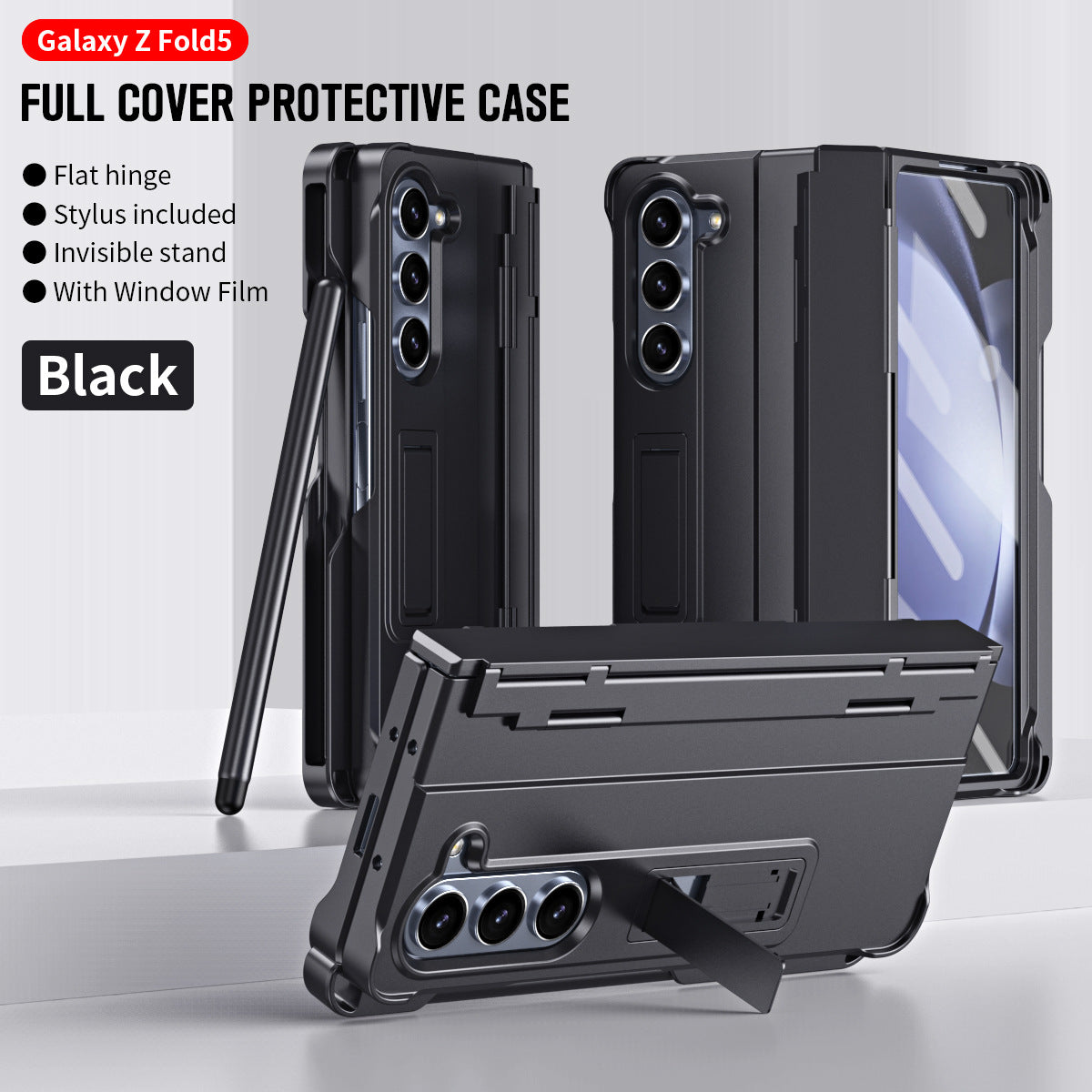 Case téléphonique Hinged Case avec protection d'écran intégré Pen côté fenteMagnetic KickstandEt P