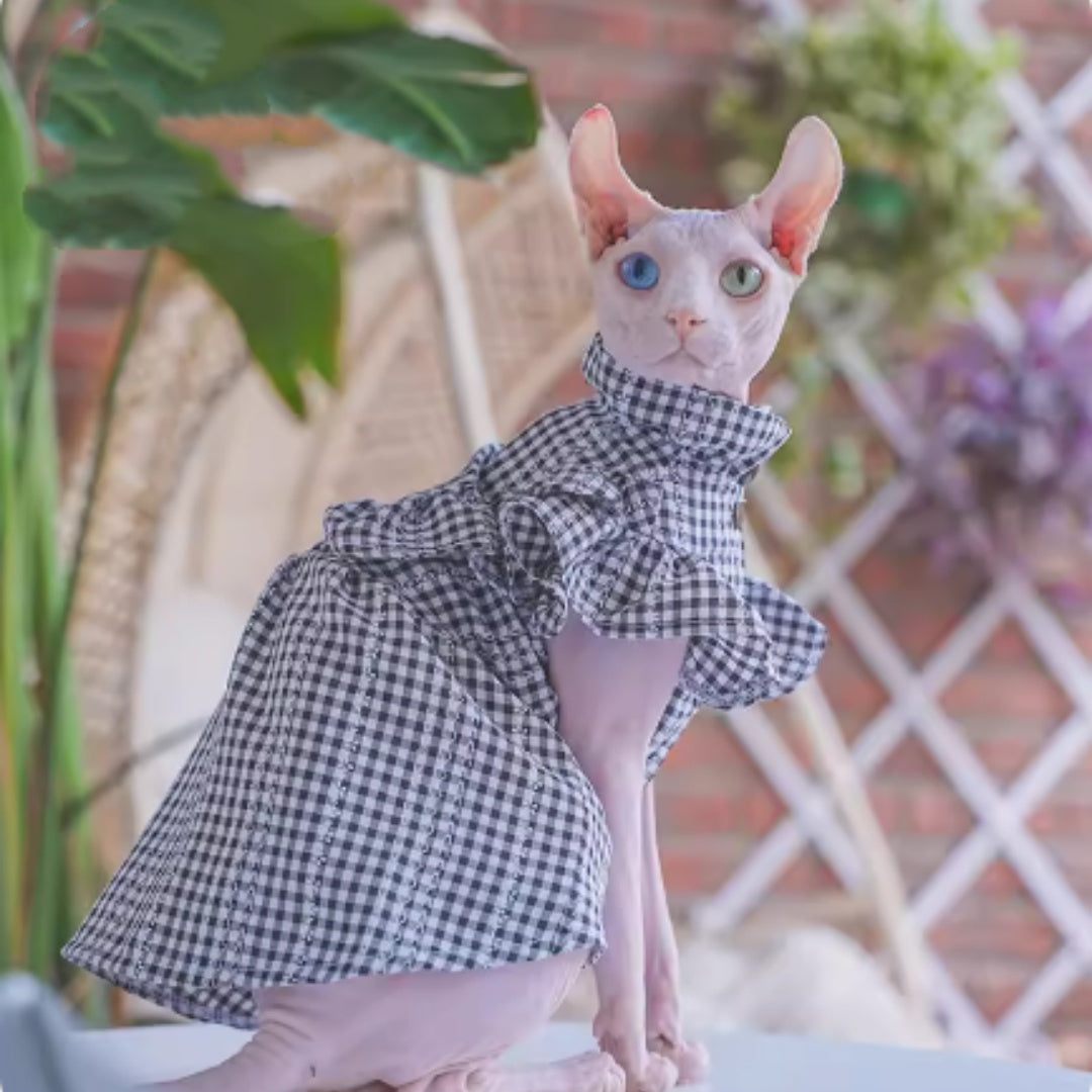 Kitten Été Cool et Respirant Robe en Plaid de coton