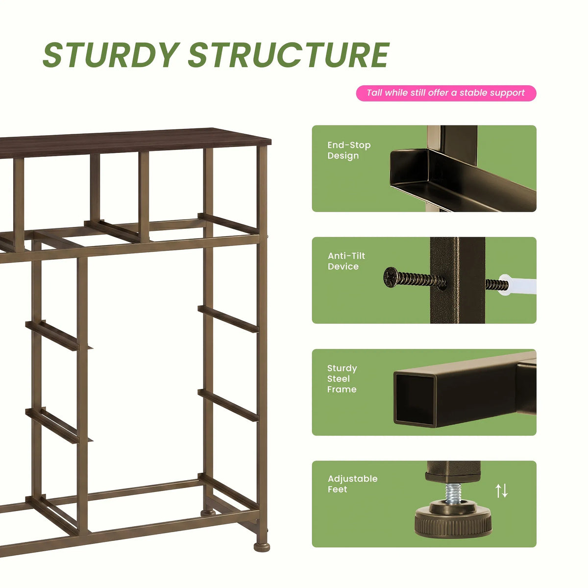 Dressing en tissu 9-Drawer avec plateau en bois massif