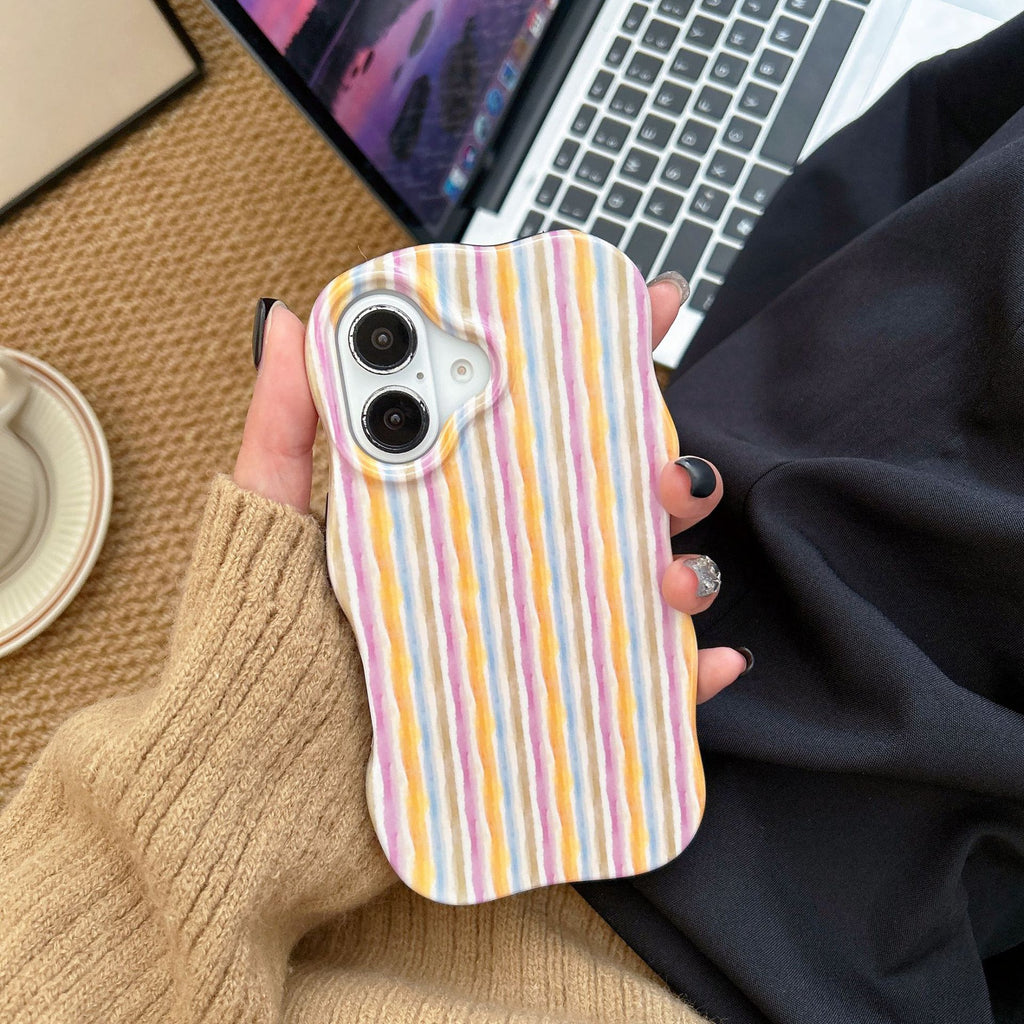 Niche Color Block Scratched Phone Case